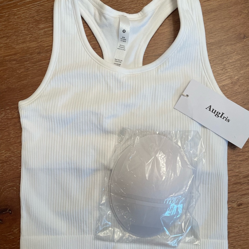 Iris White Ribbed Sleeveless Tank Top